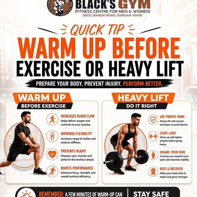 🔥 Warm Up. Lift Smart. Stay Strong — Black's Lifting Matrix